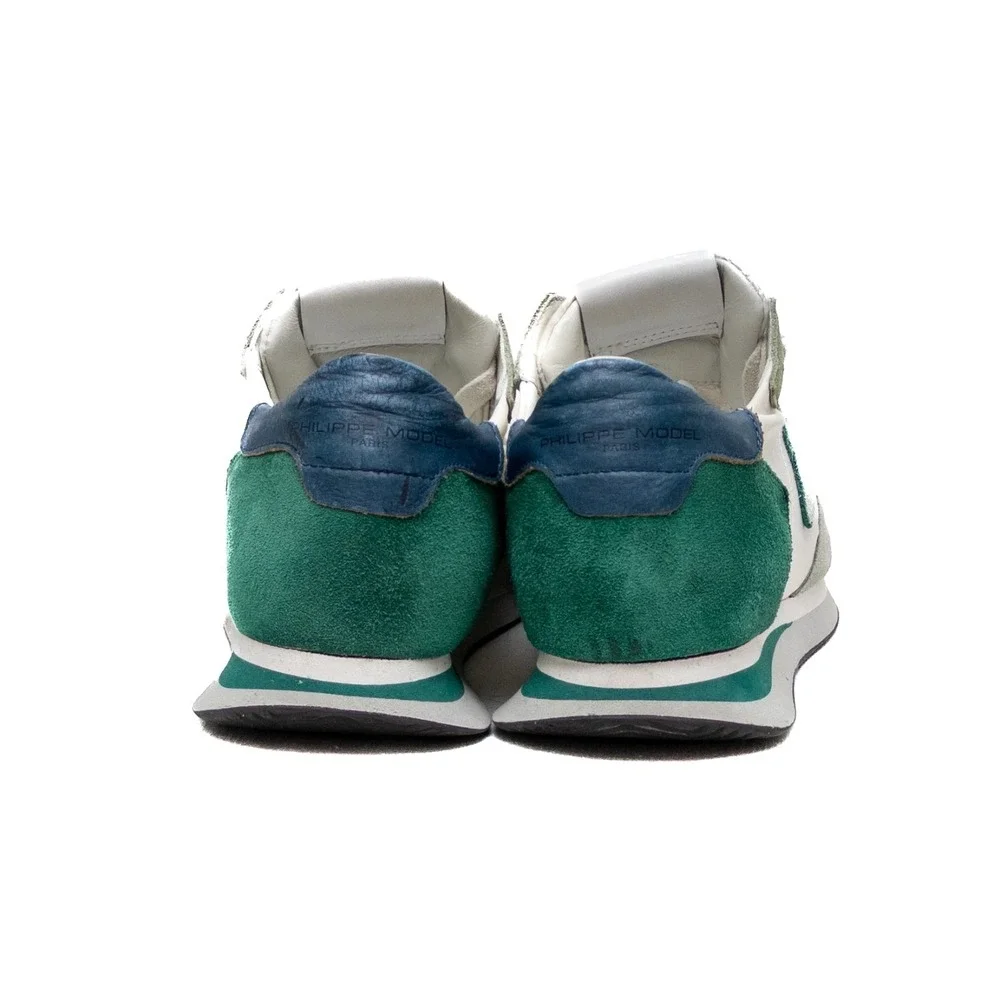 Philippe Model Tropez Tzlu‎ W111 White-Green Canvas Suede